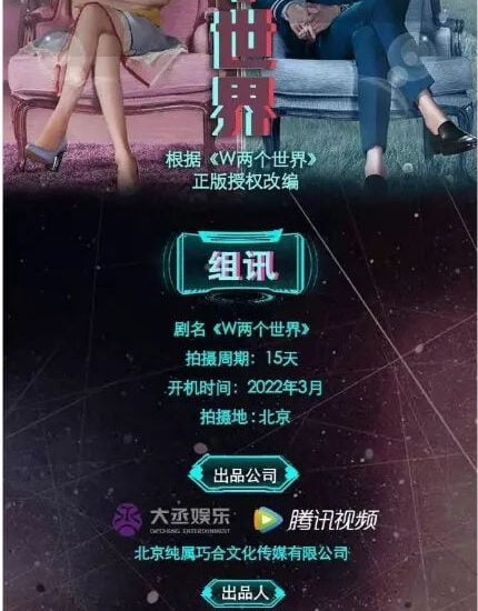 Tionghoa Org - Tencent Video Akan Membuat Adaptasi Drama Korea “W : Two Worlds” Versi Webdrama - 1